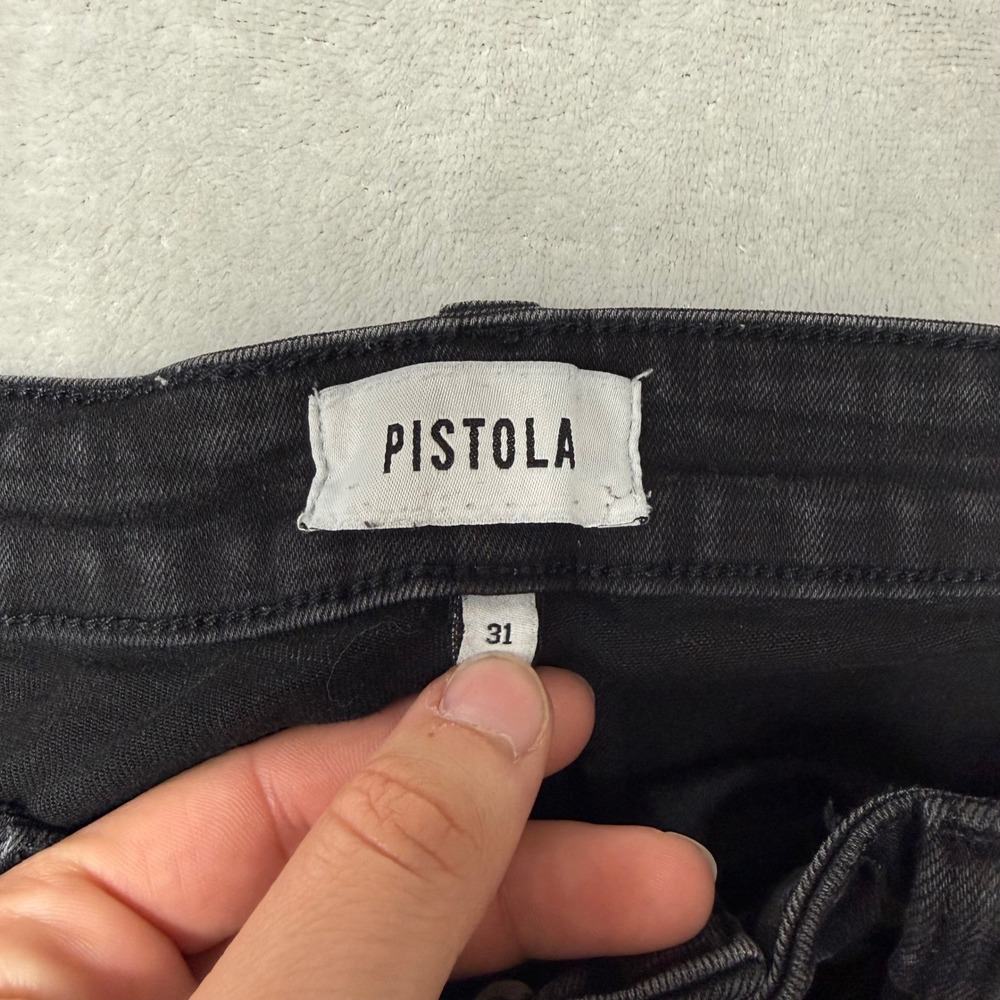 Pistola Skinny Jeans Womens 31 Black Faded High Rise Stretch P6731BEM-SBK - Picture 2 of 12